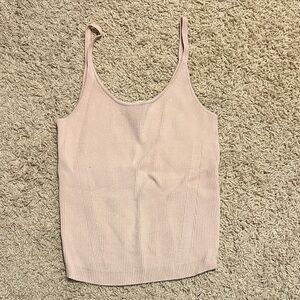 Elegant Women's Ribbed Camisole - Blush Pink
